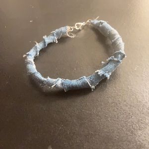 Handmade denim patchwork bracelet